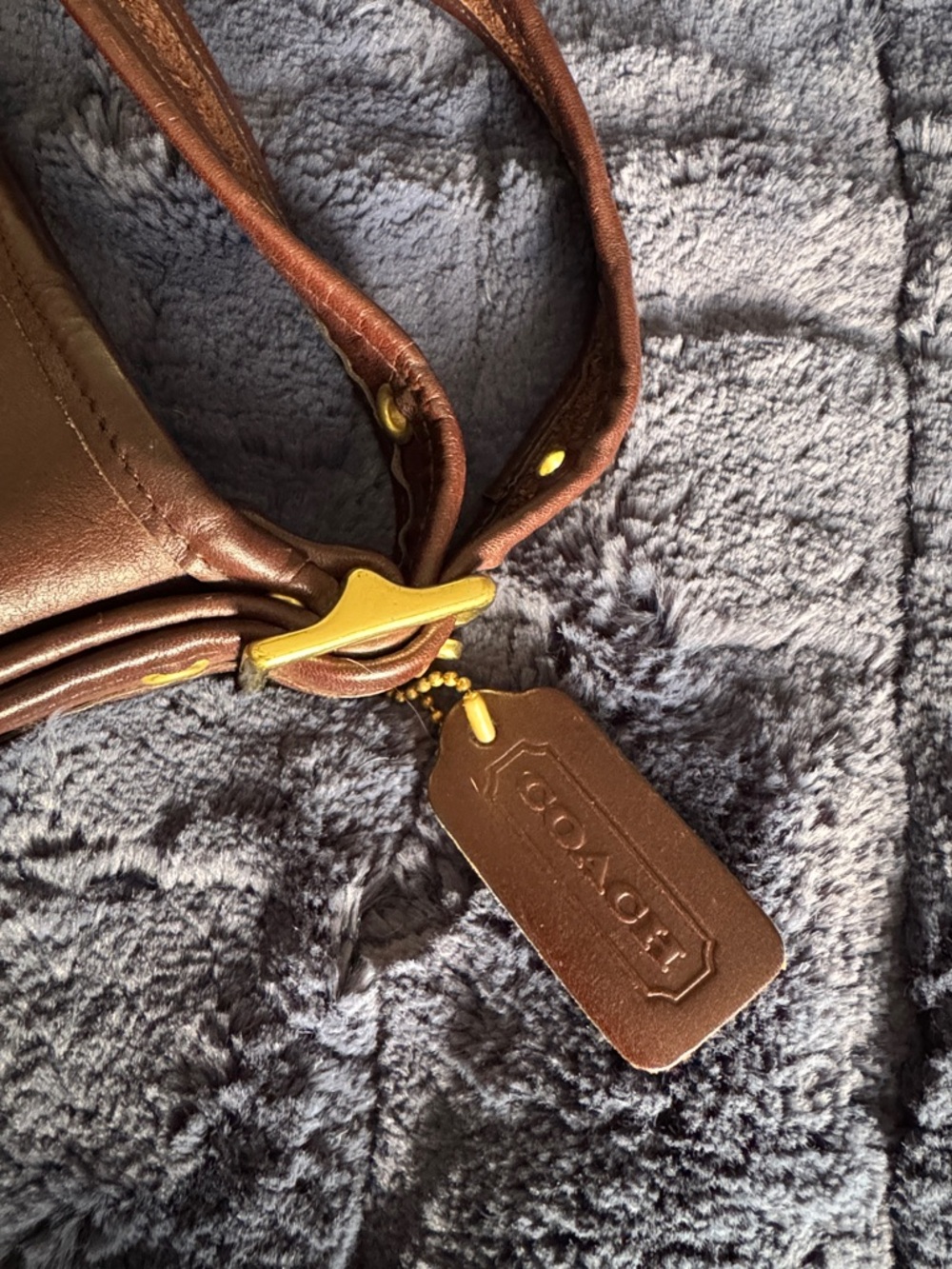 COACH, Vintage Brown Leather Mini Shoulder Bag - Picture 3 of 6